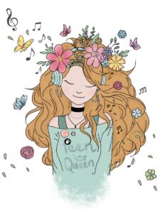 Skrivnostna lepotica - ilustracija